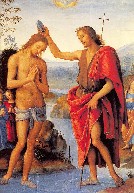 PERUGINO, Pietro The Baptism of Christ Norge oil painting art